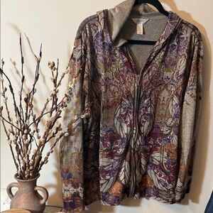 CJ Banks Heathered Gray zip up hoodie